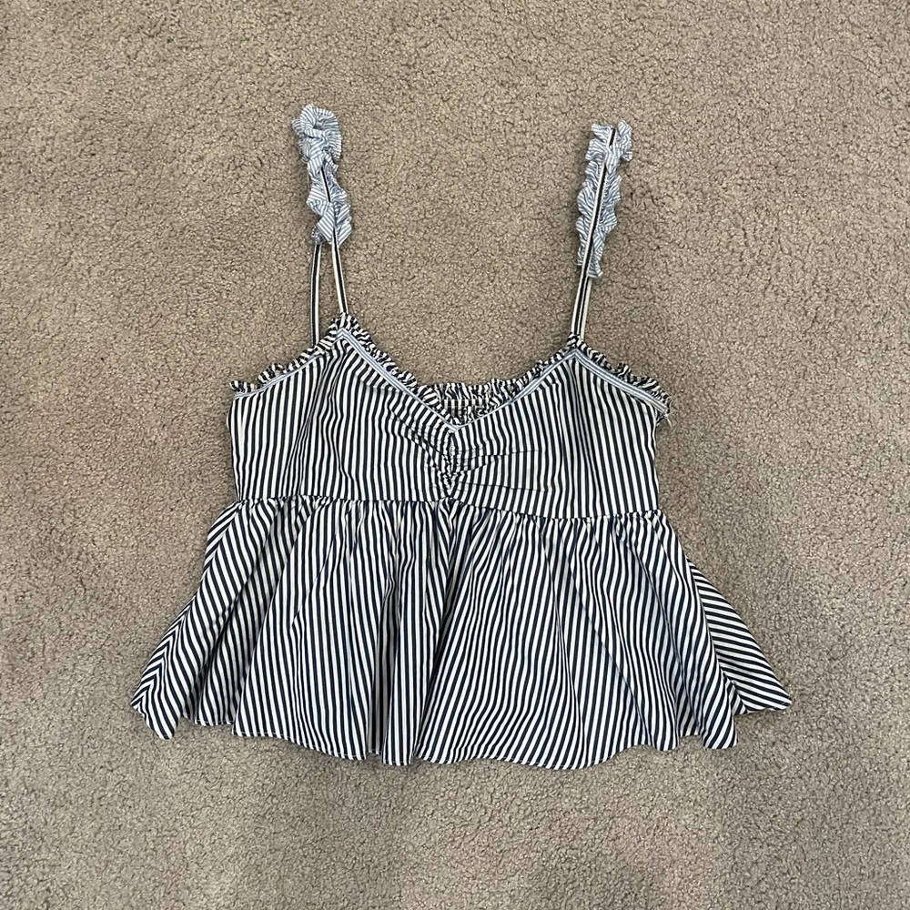 Zara Navy and White striped tank